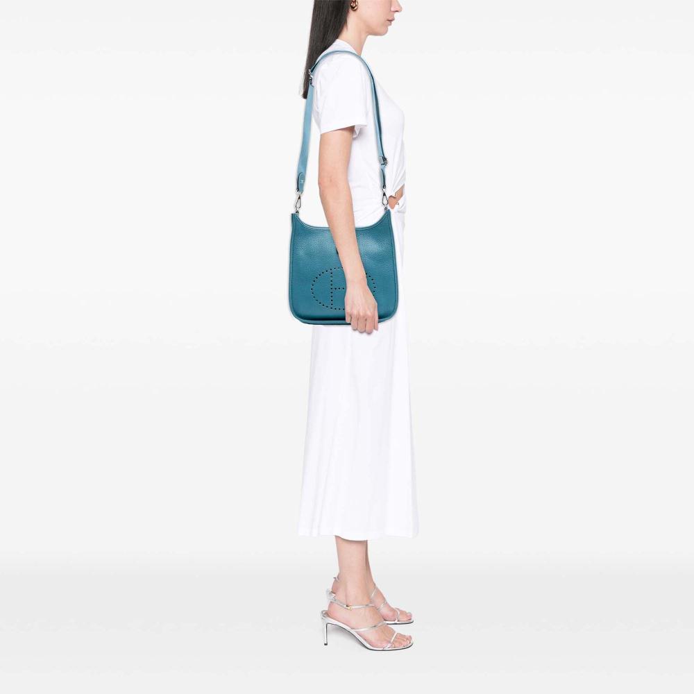 Hermès B Hermès Blue Denim Calf Leather Clemence Evelyne III 29 France