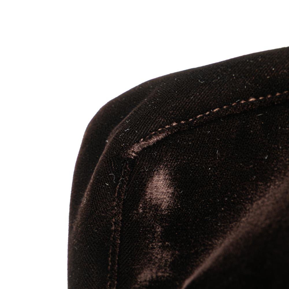 Fendi B Fendi Brown Dark Brown Velvet Fabric Shoulder Bag Italy