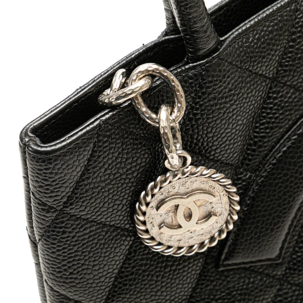 Chanel B Chanel Black Caviar Leather Leather Caviar Medallion Tote Italy