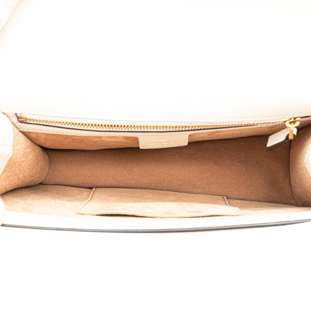 Gucci AB Gucci White Calf Leather Small Sylvie Satchel Italy