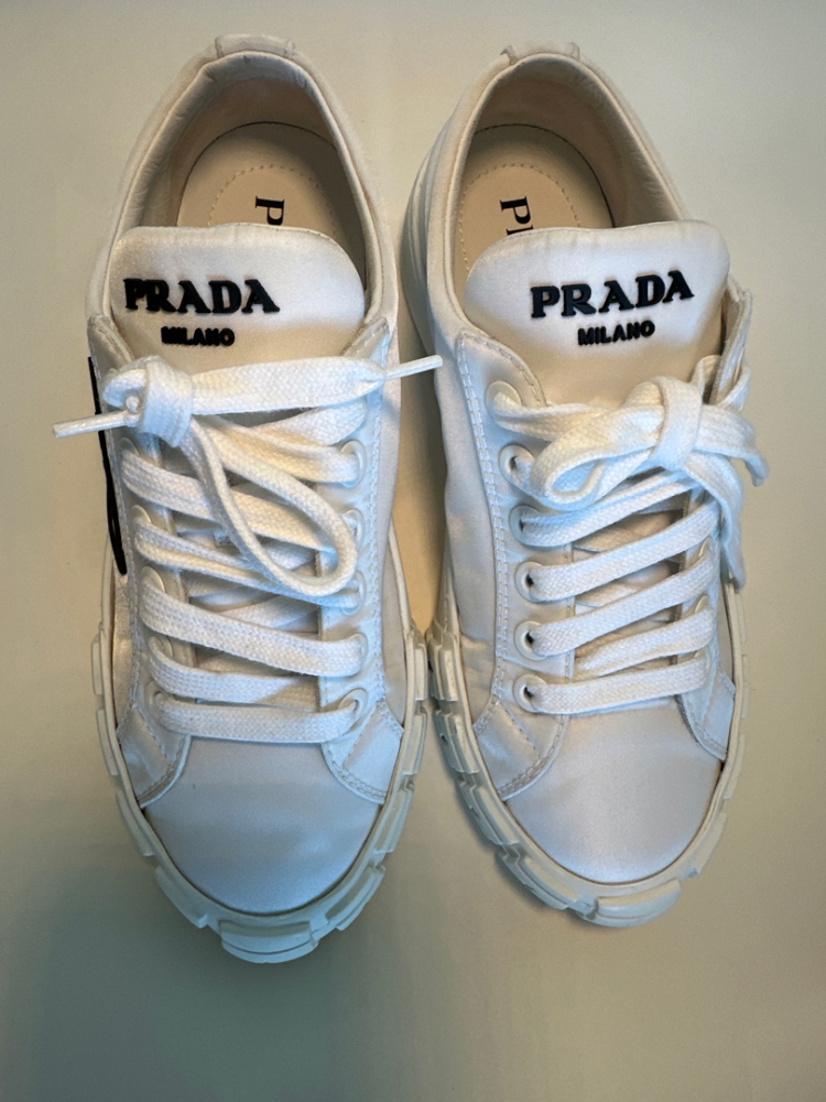 Prada Nylon white sneakers