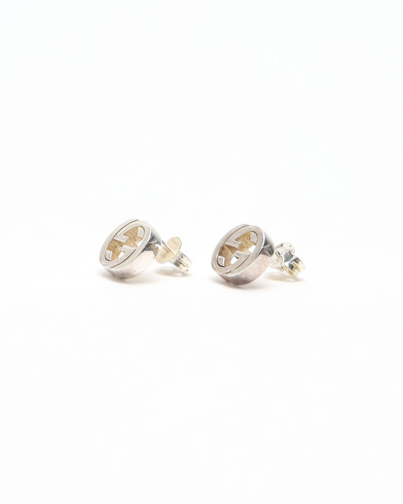 Gucci Interlocking G Silver Studs Earrings
