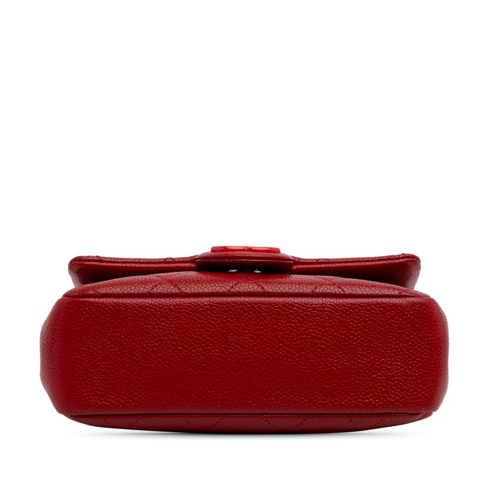 Chanel AB Chanel Red Caviar Leather Leather Mini Square Caviar Incognito Flap Italy