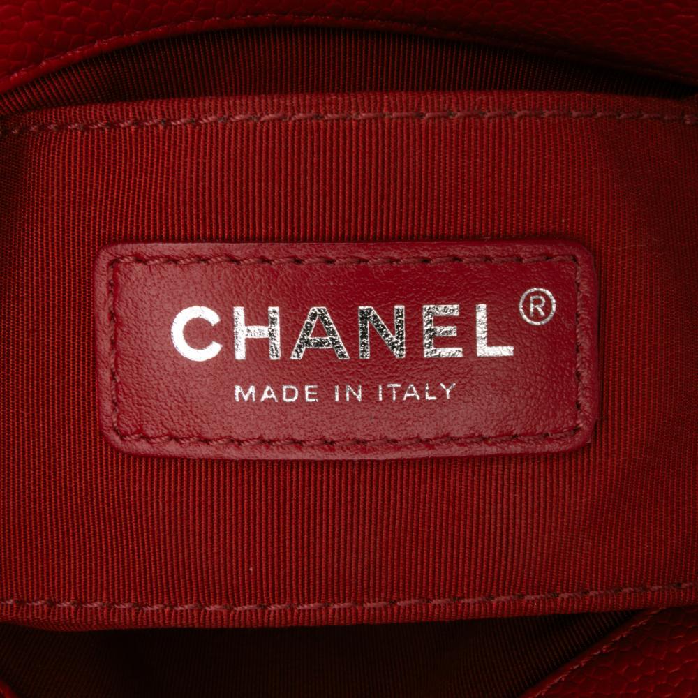 Chanel AB Chanel Red Caviar Leather Leather Mini Square Caviar Incognito Flap Italy