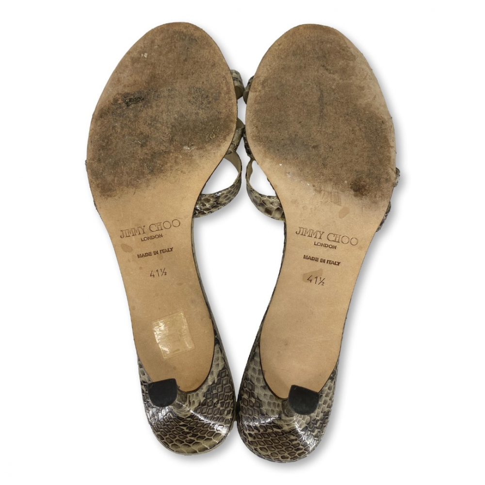 Jimmy Choo Pantoletten aus Pythonleder