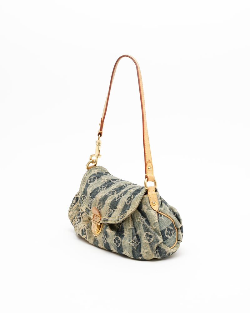 Louis Vuitton Monogram Denim Mini Pleaty Raye Shoulder Bag