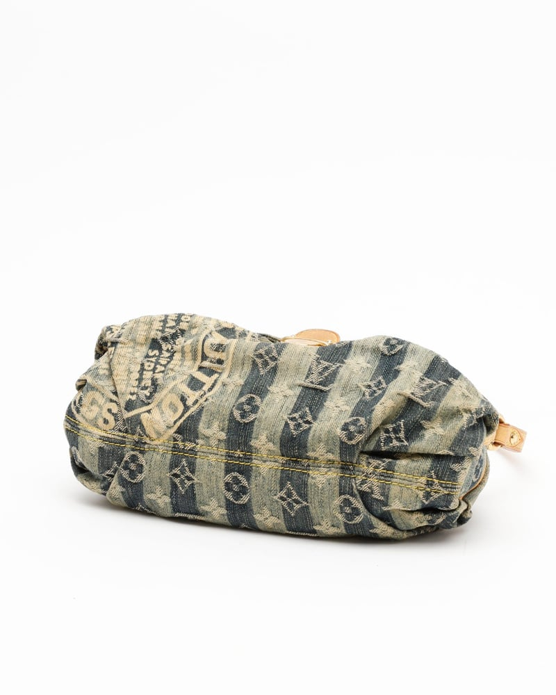 Louis Vuitton Monogram Denim Mini Pleaty Raye Shoulder Bag