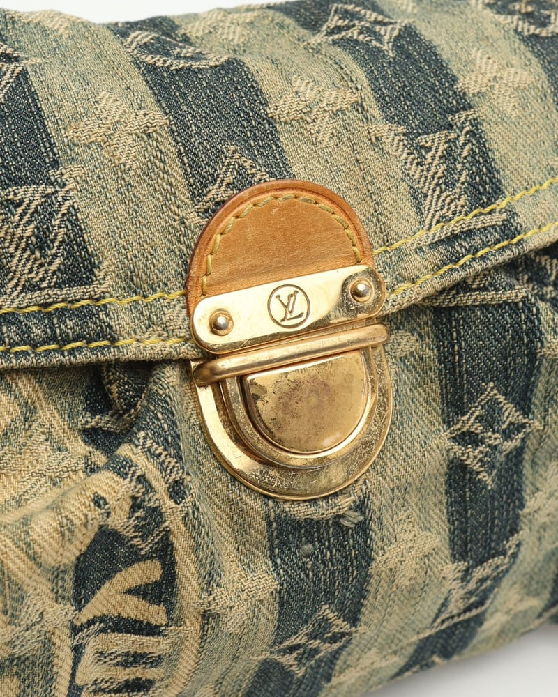 Louis Vuitton Monogram Denim Mini Pleaty Raye Shoulder Bag