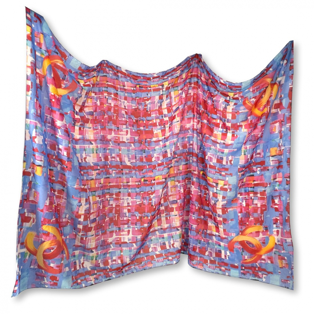 Chanel écharpe en coton imprimé XL SS 2016