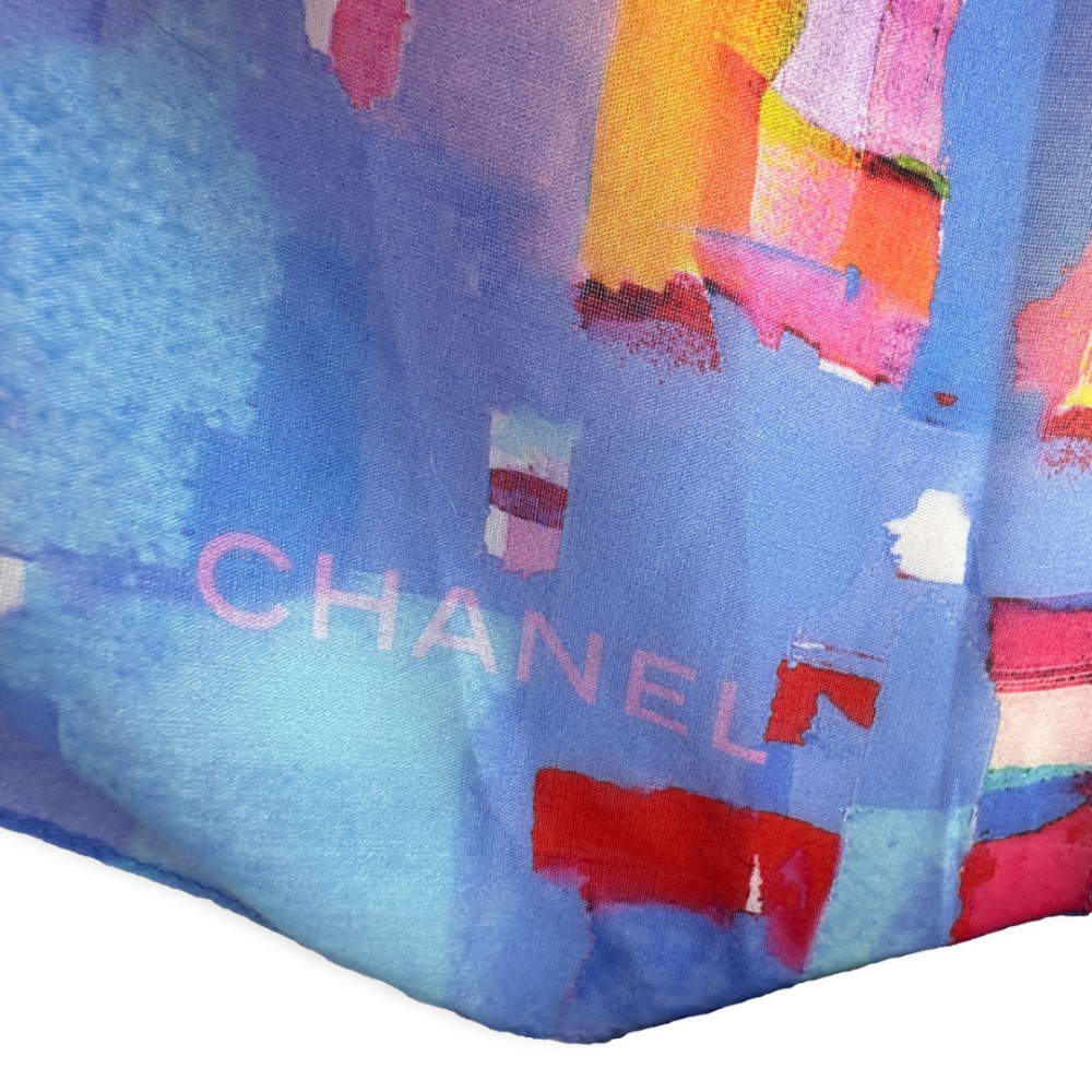 Chanel écharpe en coton imprimé XL SS 2016