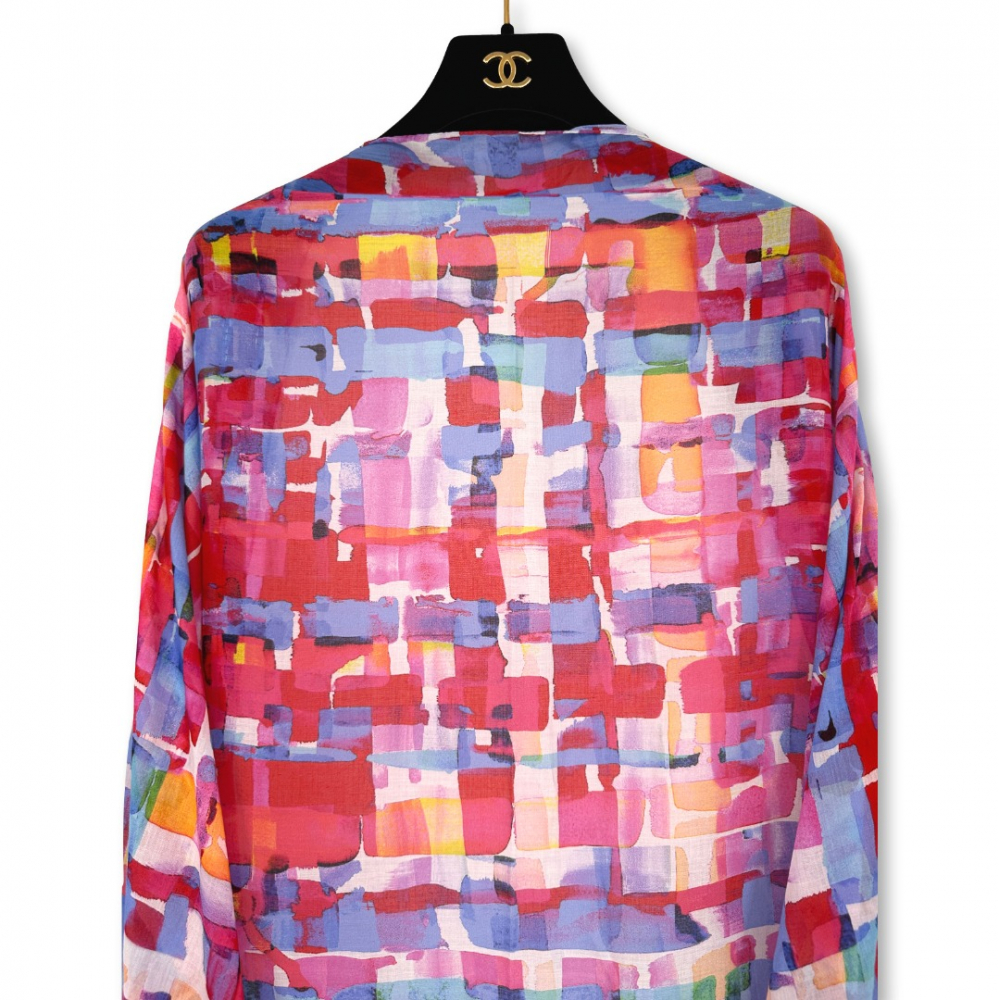 Chanel écharpe en coton imprimé XL SS 2016