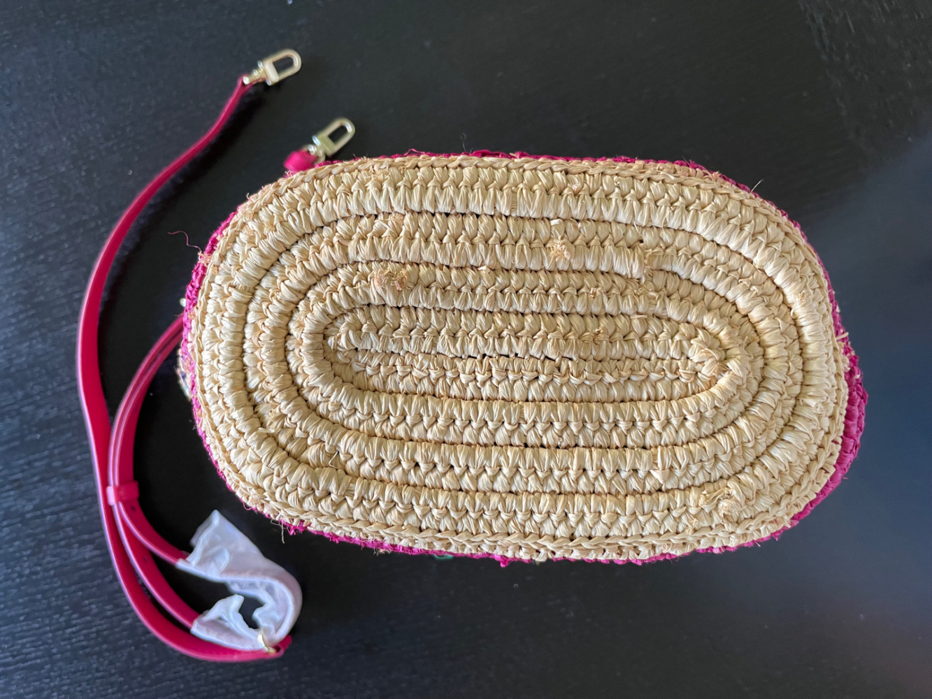 Maje Raffia and leather basket bag