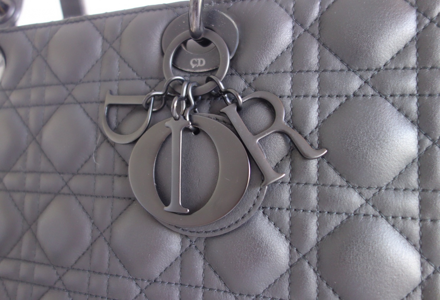 Christian Dior Lady Dior ultramatte black large bag