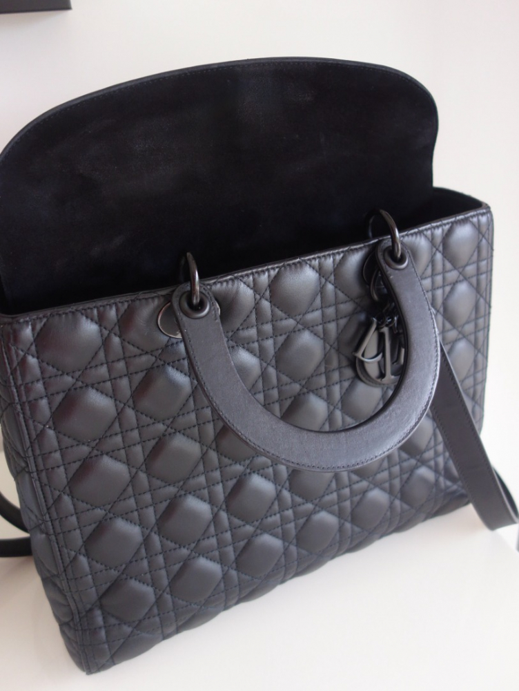 Christian Dior Lady Dior ultramatte black large bag