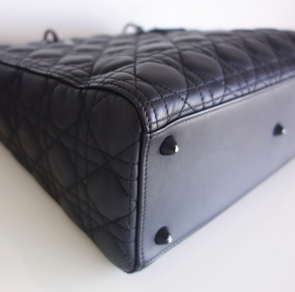 Christian Dior Lady Dior ultramatte black large bag