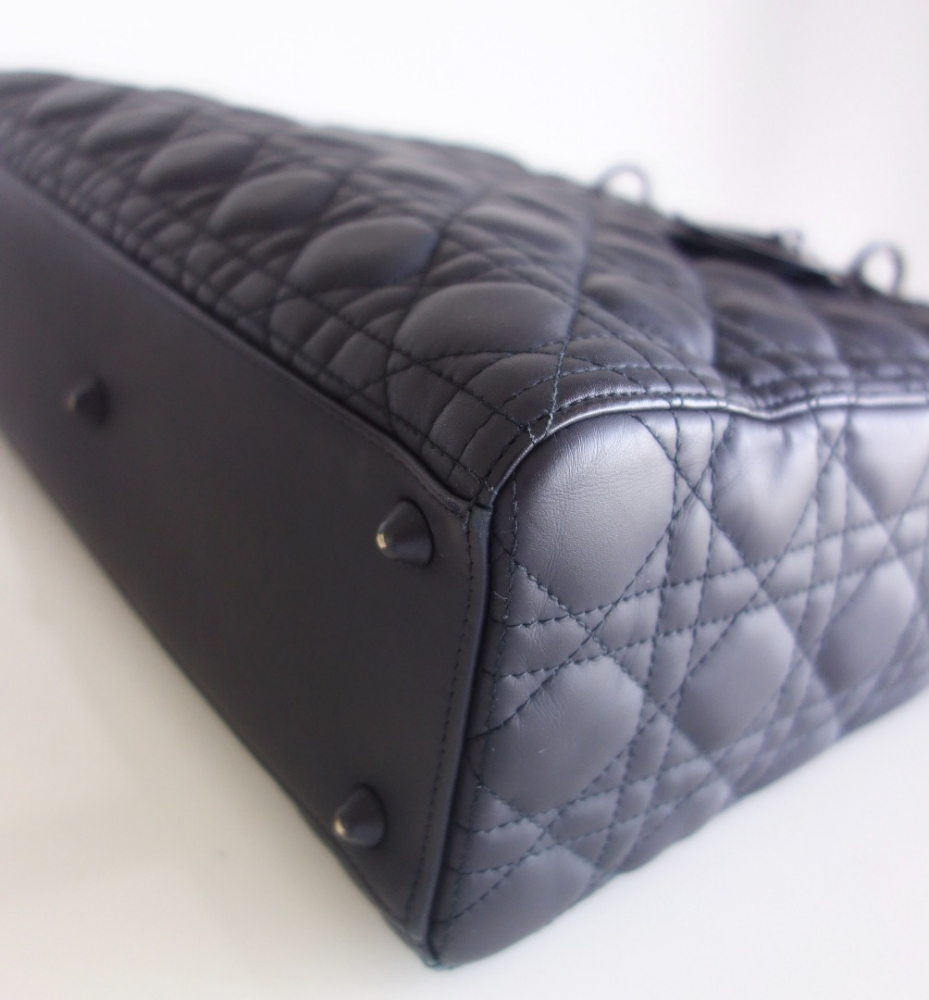 Christian Dior Lady Dior ultramatte black large bag