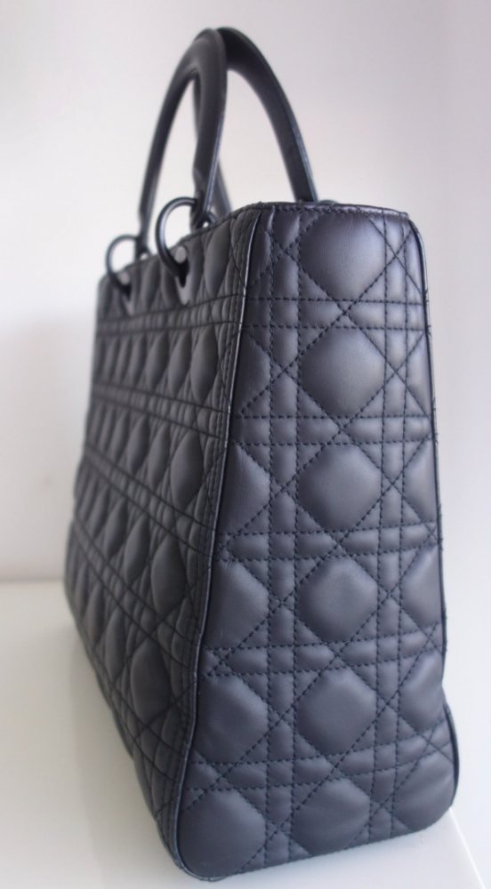 Christian Dior Lady Dior ultramatte black large bag