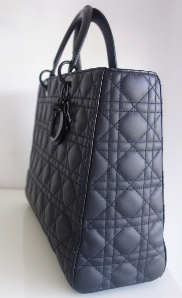 Christian Dior Lady Dior ultramatte black large bag