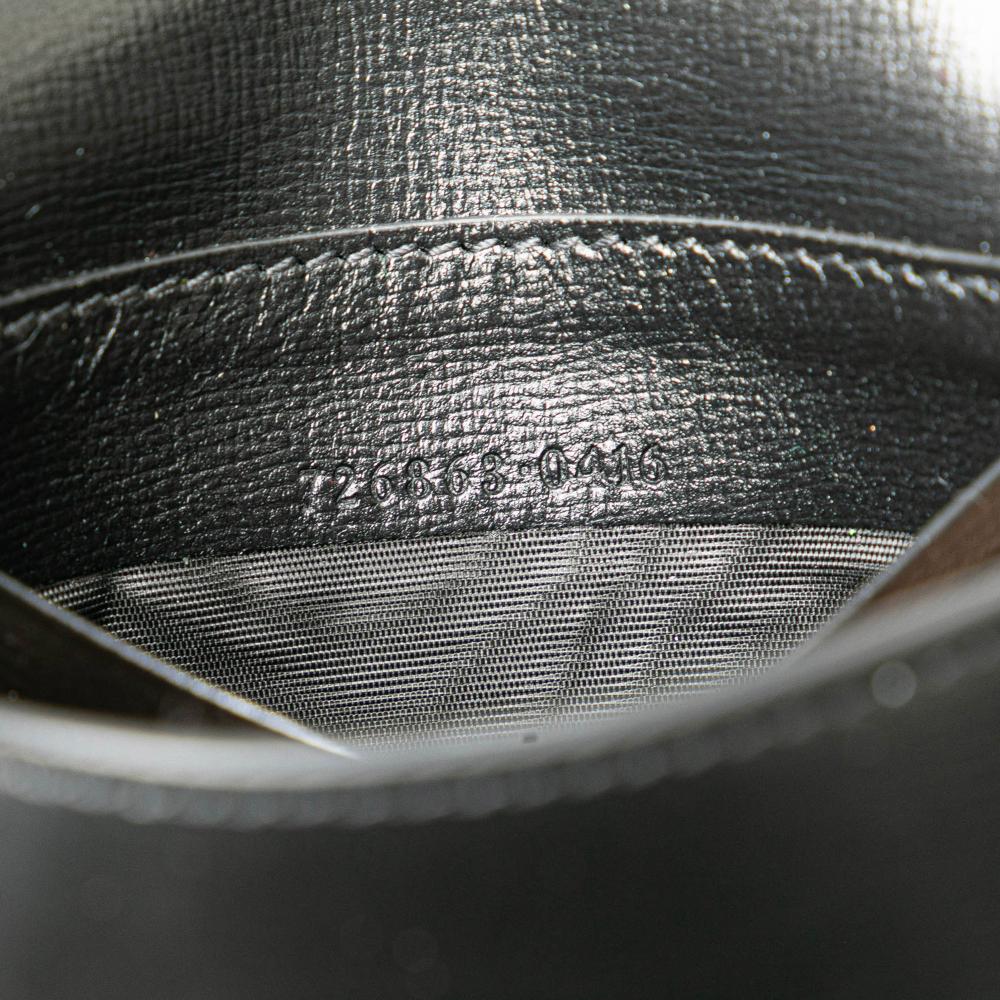 Gucci B Gucci Black Calf Leather Mini Horsebit 1955 Web Satchel Italy