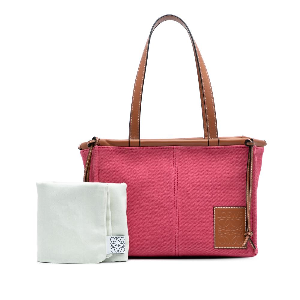 Loewe B LOEWE Pink Canvas Fabric Small Cushion Tote Portugal