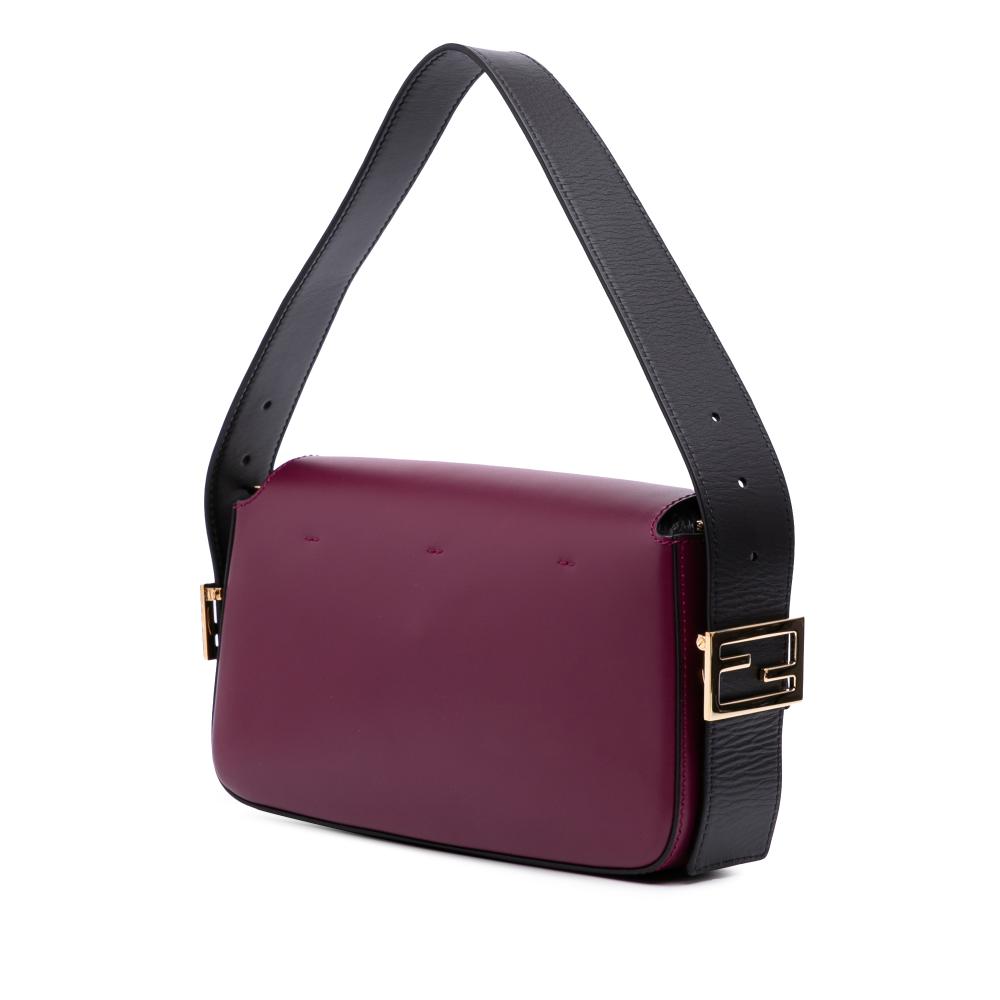 Fendi B Fendi Red Burgundy Nappa Leather Leather Stefano Pilati Nappa Twist Baguette Satchel Italy