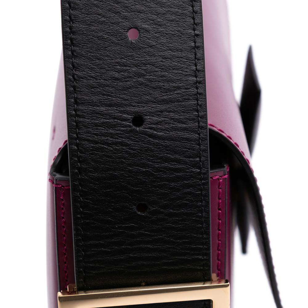 Fendi B Fendi Red Burgundy Nappa Leather Leather Stefano Pilati Nappa Twist Baguette Satchel Italy