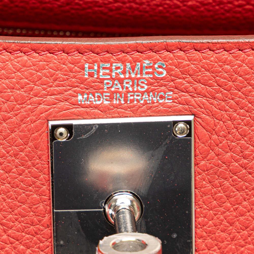 Hermès B Hermès Red Calf Leather Togo JPG Shoulder Kelly II 42 France