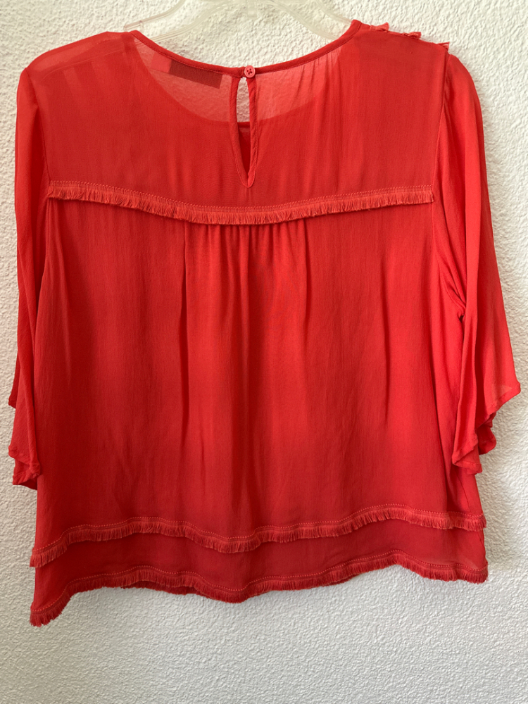 Mint Velvet Durchsichtige Bluse in Koralle