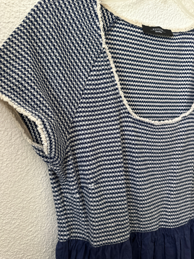 Weekend Max Mara Robe longue en tricot bleu marine