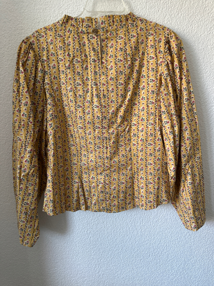 Anthropologie Kate Sheridan for Antropologie tailored mustard flower top