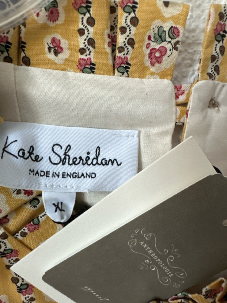 Anthropologie Kate Sheridan for Antropologie tailored mustard flower top