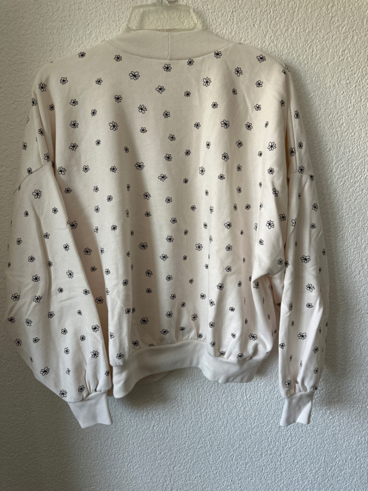 Levi's Beigefarbenes Sweatshirt mit kleinen schwarzen Blumen