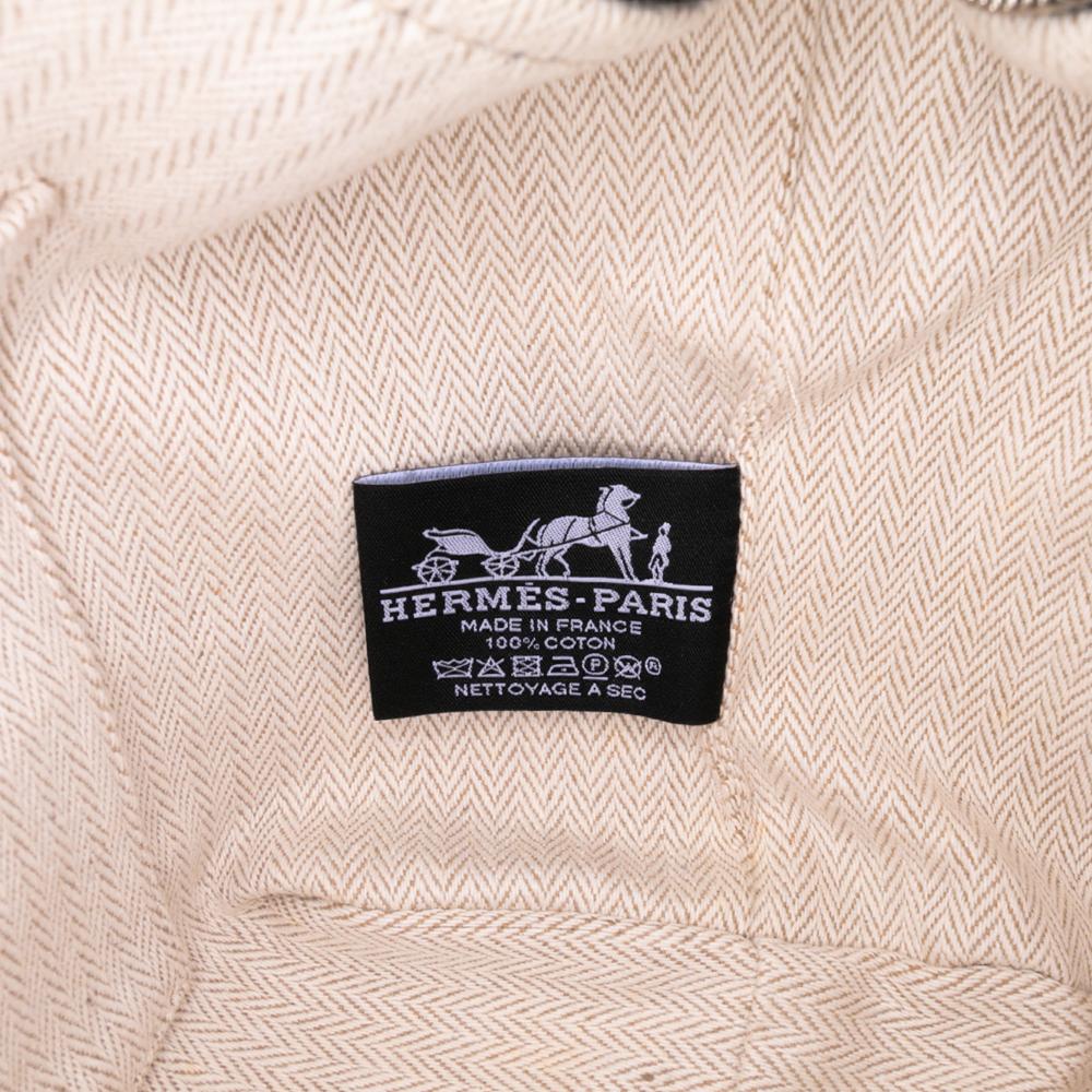 Hermès B Hermès Blue Dark Blue with Green Canvas Fabric Small Toile Bride A Brac Case France