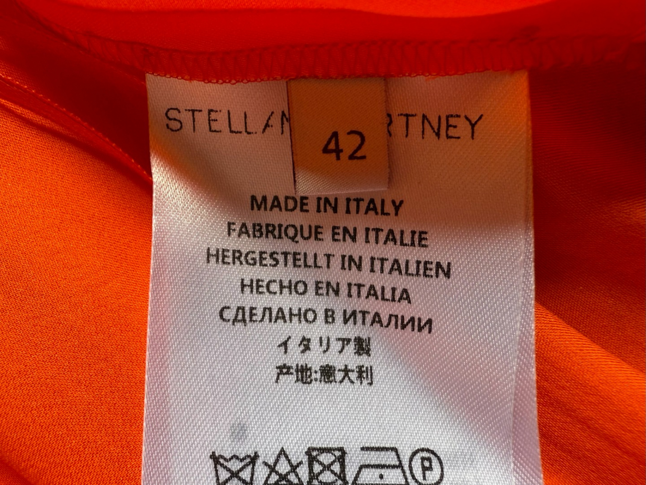 Stella McCartney Wunderschönes Minikleid aus orangefarbener Seide!