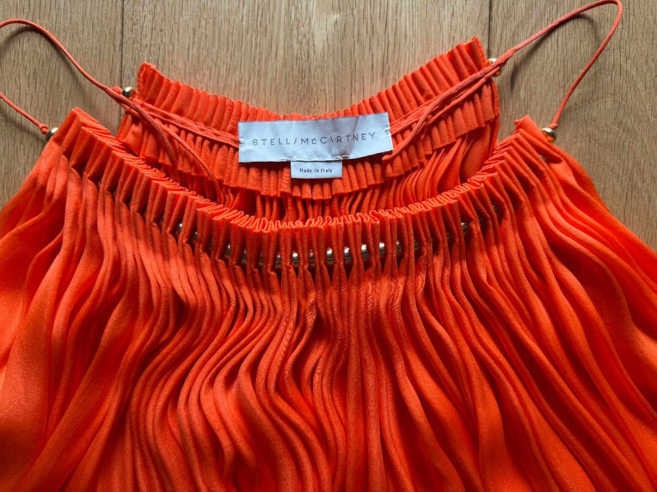Stella McCartney Wunderschönes Minikleid aus orangefarbener Seide!