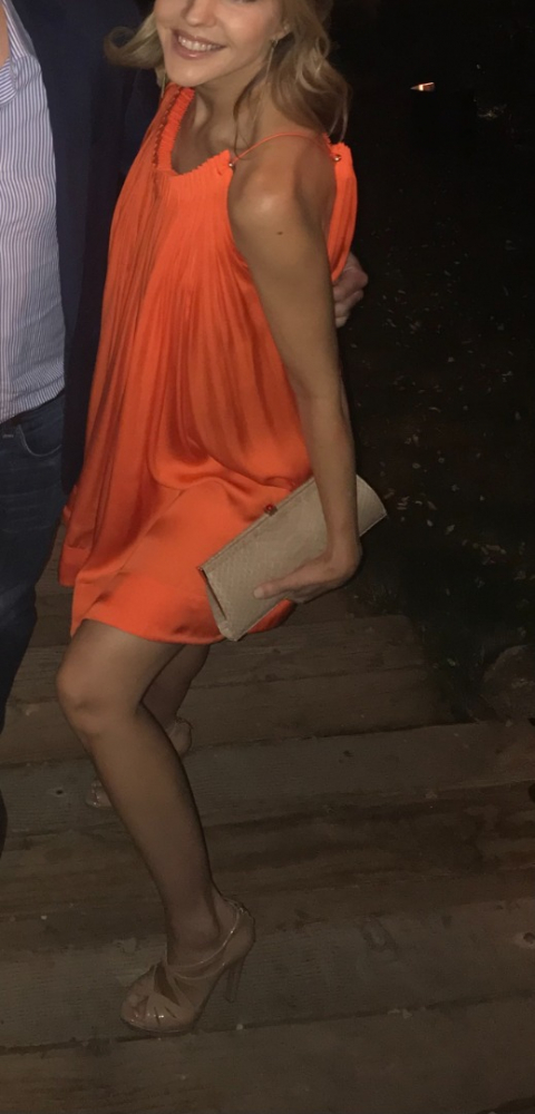 Stella McCartney Wunderschönes Minikleid aus orangefarbener Seide!