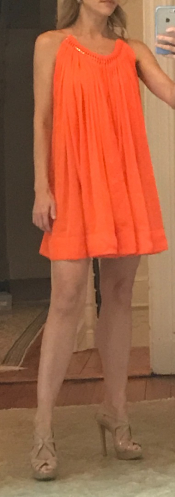 Stella McCartney Wunderschönes Minikleid aus orangefarbener Seide!