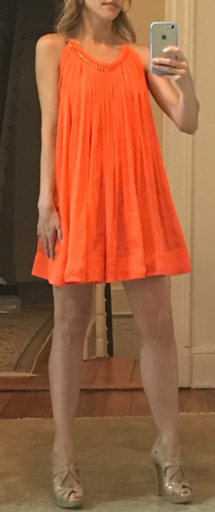 Stella McCartney Wunderschönes Minikleid aus orangefarbener Seide!