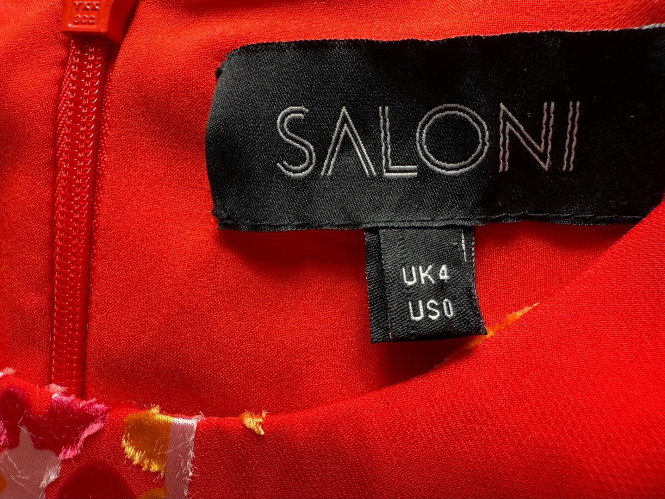 Saloni Dramatic long red silk-rayon floral dress