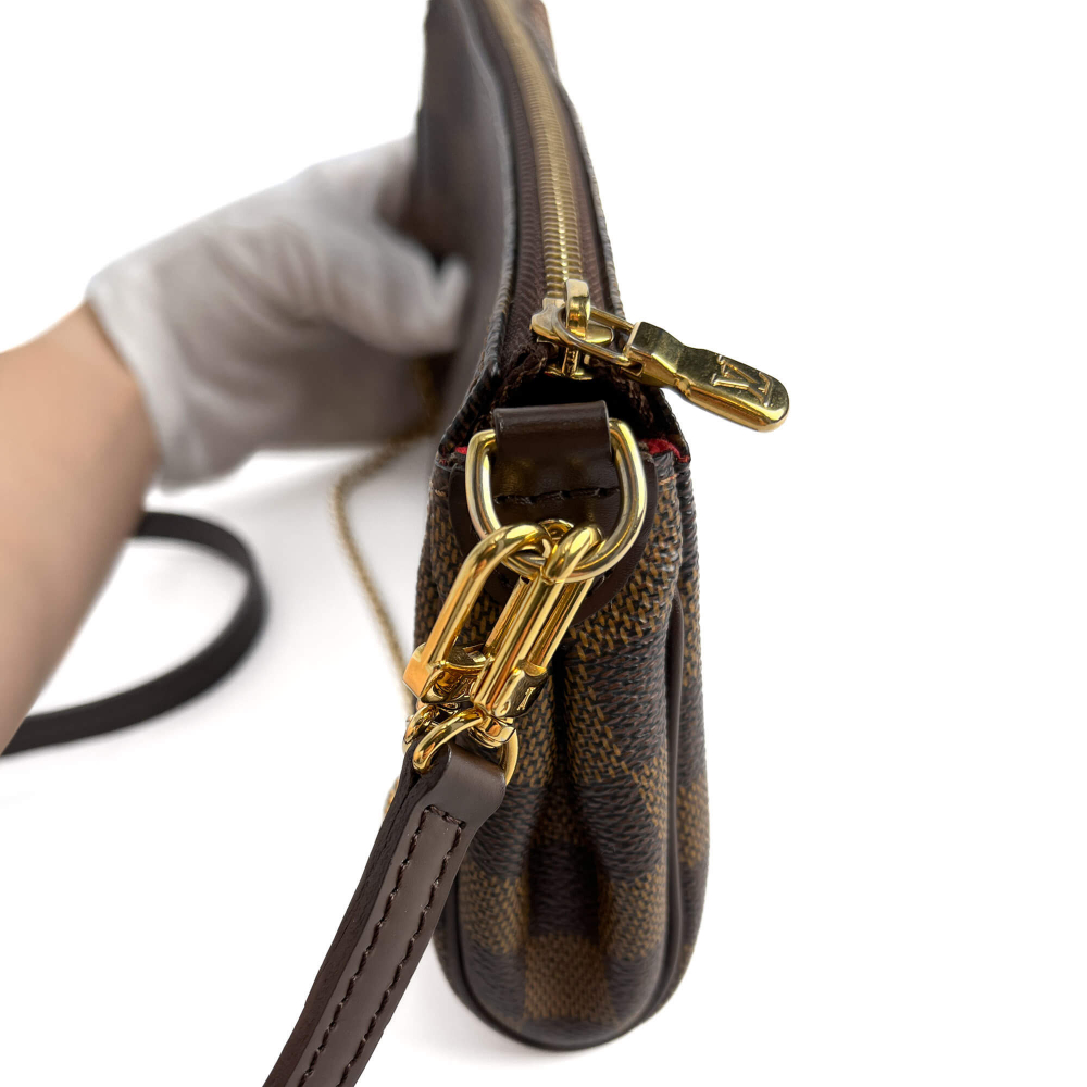 Louis Vuitton Eva Canvas Pouch Clutch Damier Ebene