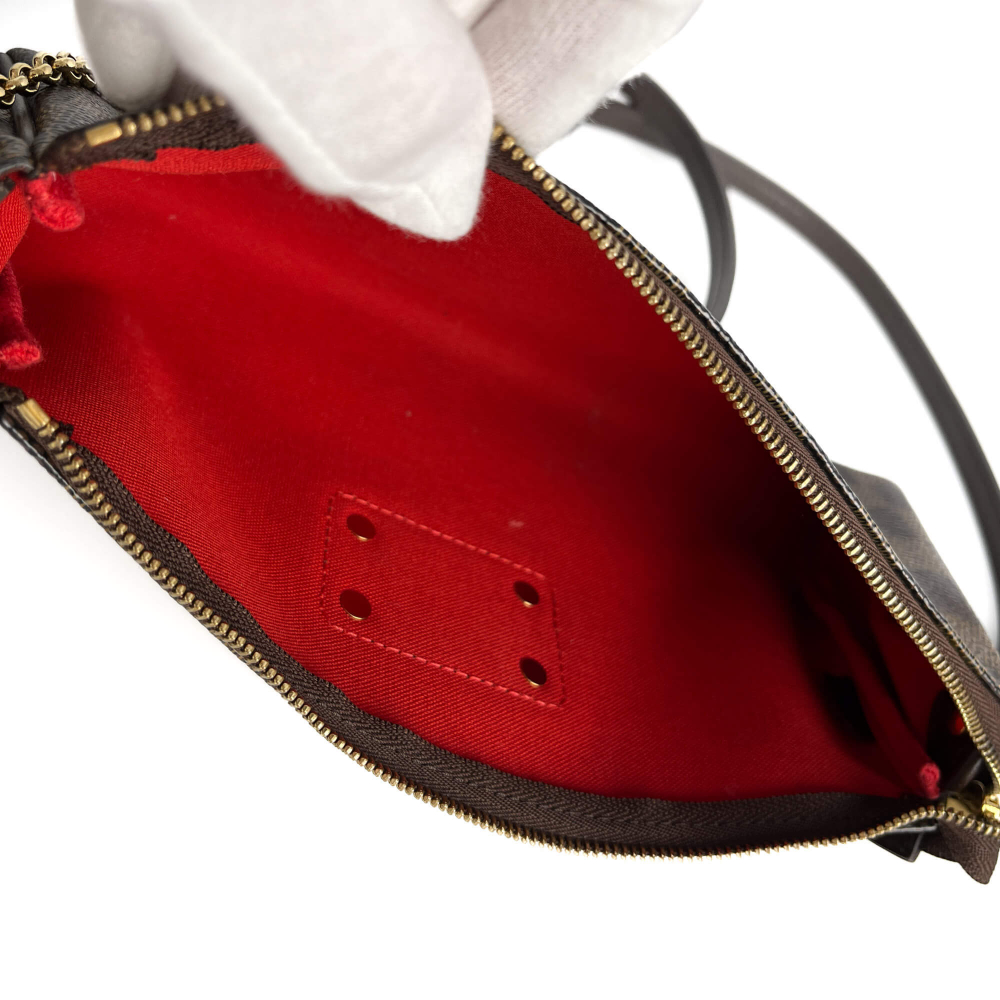 Louis Vuitton Eva Canvas Pouch Clutch Damier Ebene
