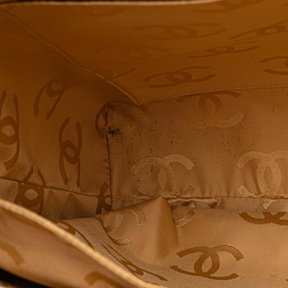 Chanel B Chanel Brown Caramel Patent Leather Leather CC Square Quilted Patent Tote Italy