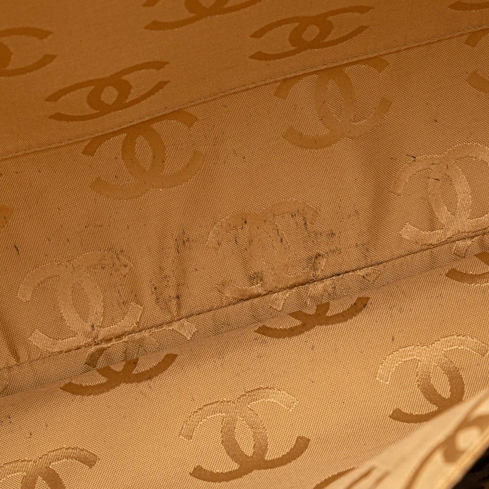 Chanel B Chanel Brown Caramel Patent Leather Leather CC Square Quilted Patent Tote Italy