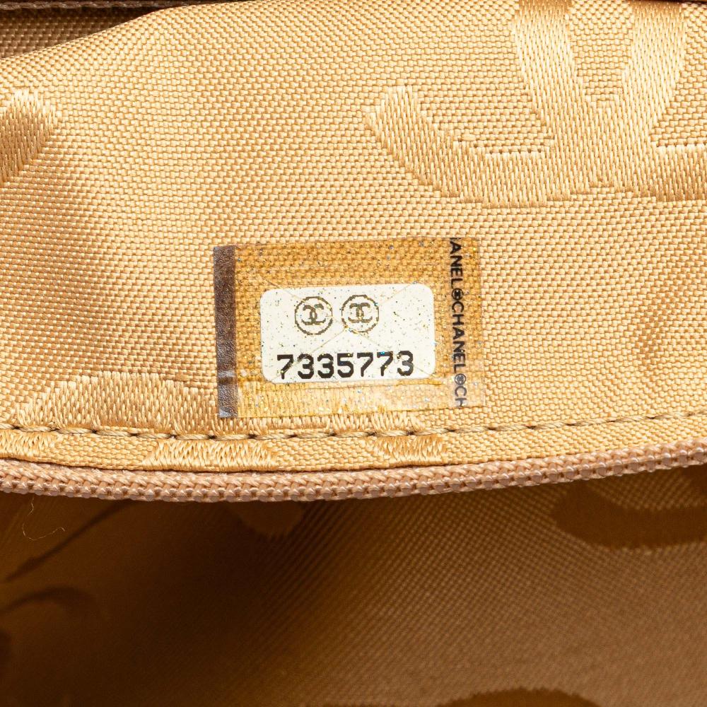 Chanel B Chanel Brown Caramel Patent Leather Leather CC Square Quilted Patent Tote Italy