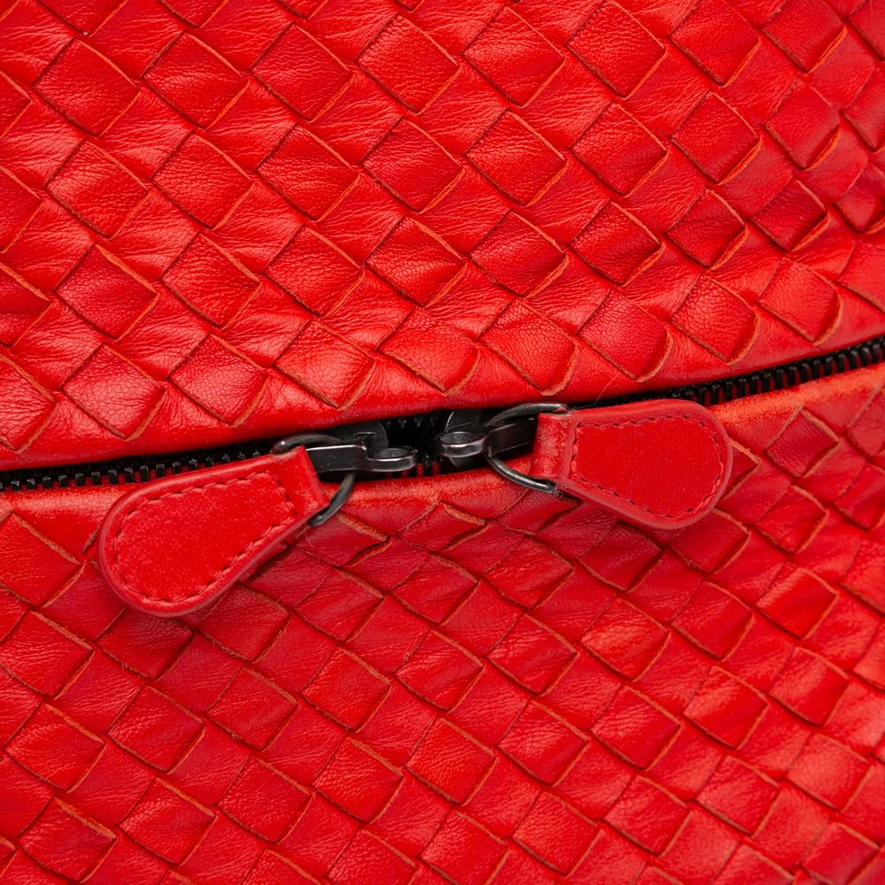 Bottega Veneta B Bottega Veneta Red Nappa Leather Leather Nappa Intrecciato Cube Shoulder Bag Italy