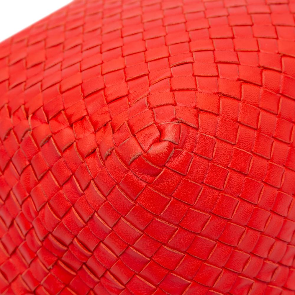 Bottega Veneta B Bottega Veneta Red Nappa Leather Leather Nappa Intrecciato Cube Shoulder Bag Italy