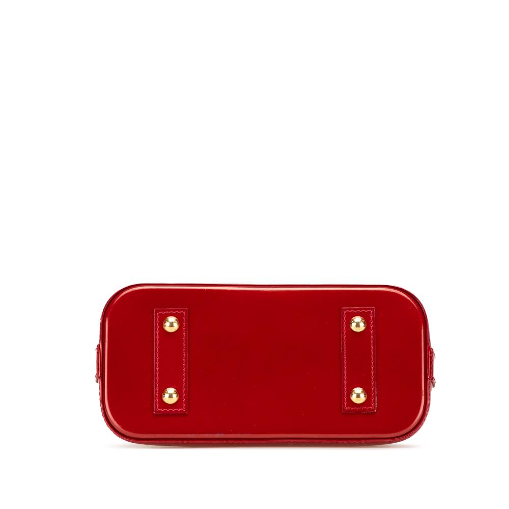 Louis Vuitton B Louis Vuitton Red Vernis Leather Leather Monogram Vernis Rayures Alma BB France