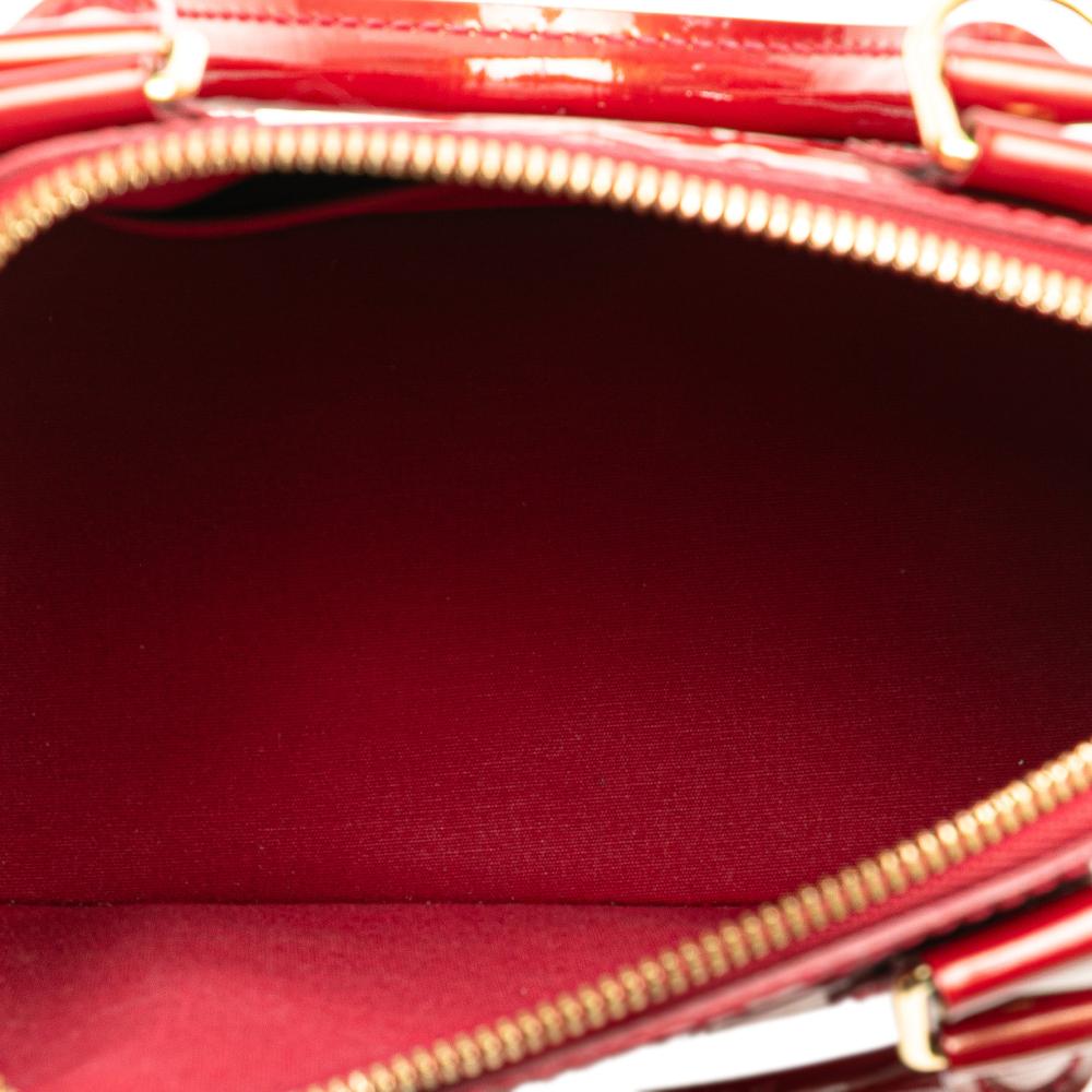 Louis Vuitton B Louis Vuitton Red Vernis Leather Leather Monogram Vernis Rayures Alma BB France