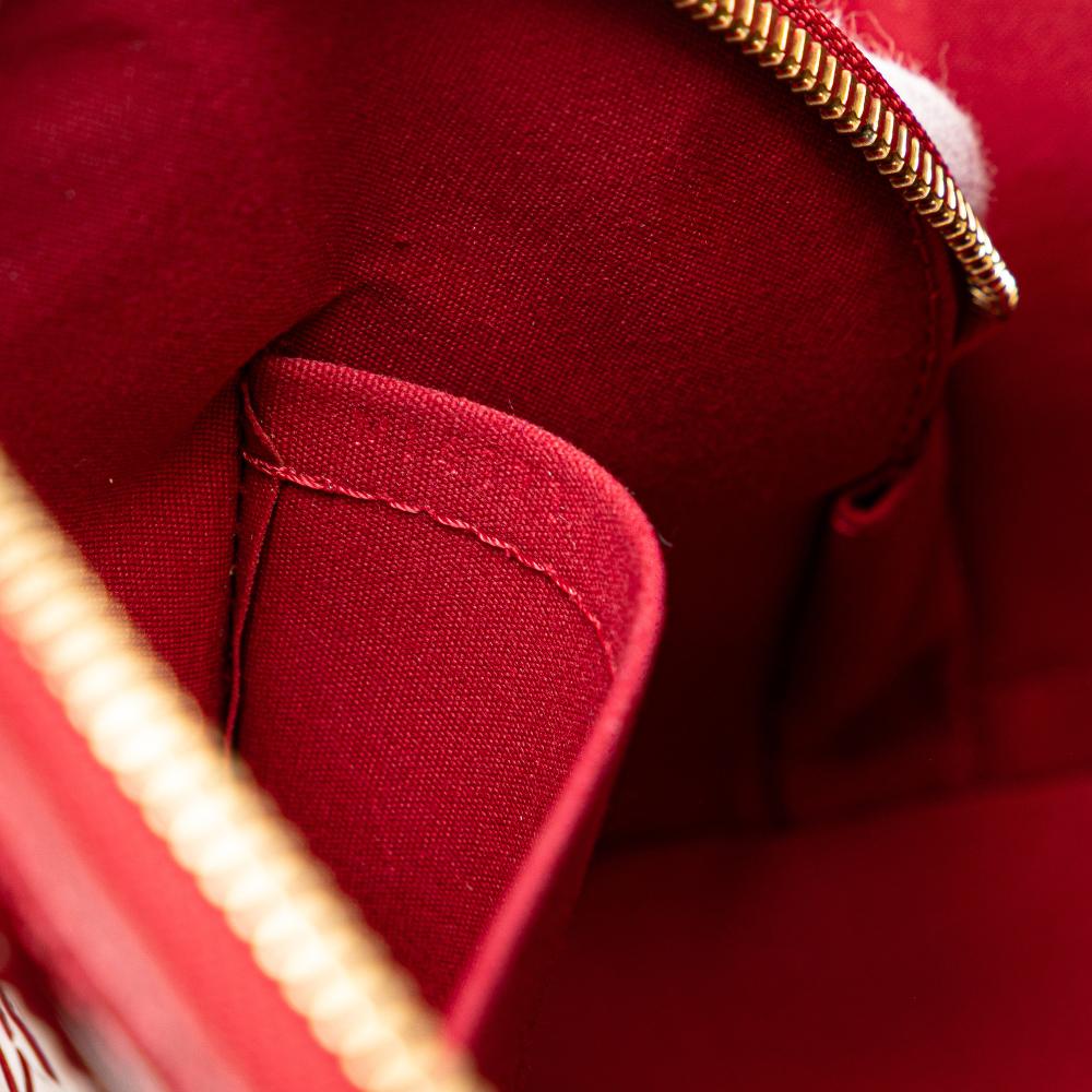 Louis Vuitton B Louis Vuitton Red Vernis Leather Leather Monogram Vernis Rayures Alma BB France