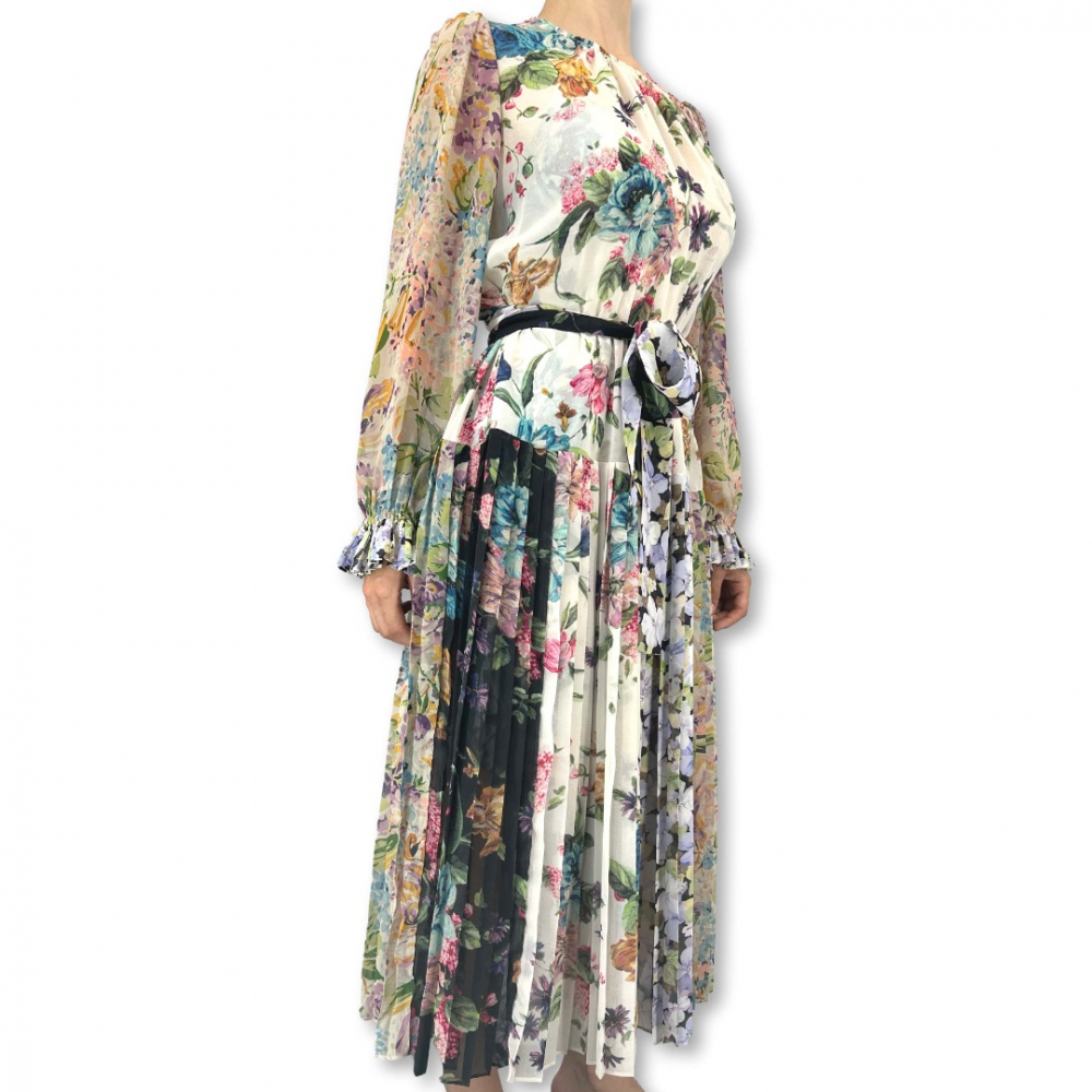 Zimmermann midikleid mit fallender Taille und Falten